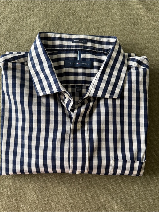 Tommy Hilfiger Other - Tommy Hilfiger Men’s Dress Shirt Blue/White 2XL 18-18.5 34-35